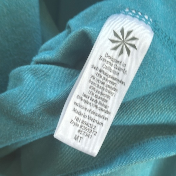 Athleta Teal Scrunch Ruched Lattice Cross Back Tank Top Size Medium Tall - Picture 5 of 8